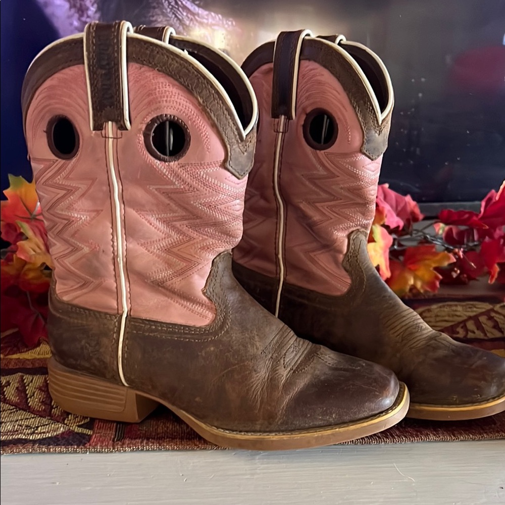 Ariat Pink and Brown Western Boots
